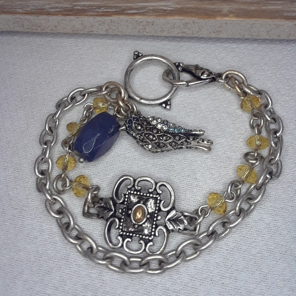 Lucky brand Silvertone charm bracelet